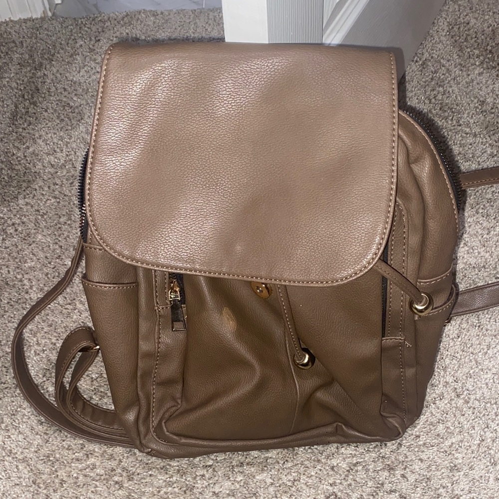 Brown Leather Backpack
